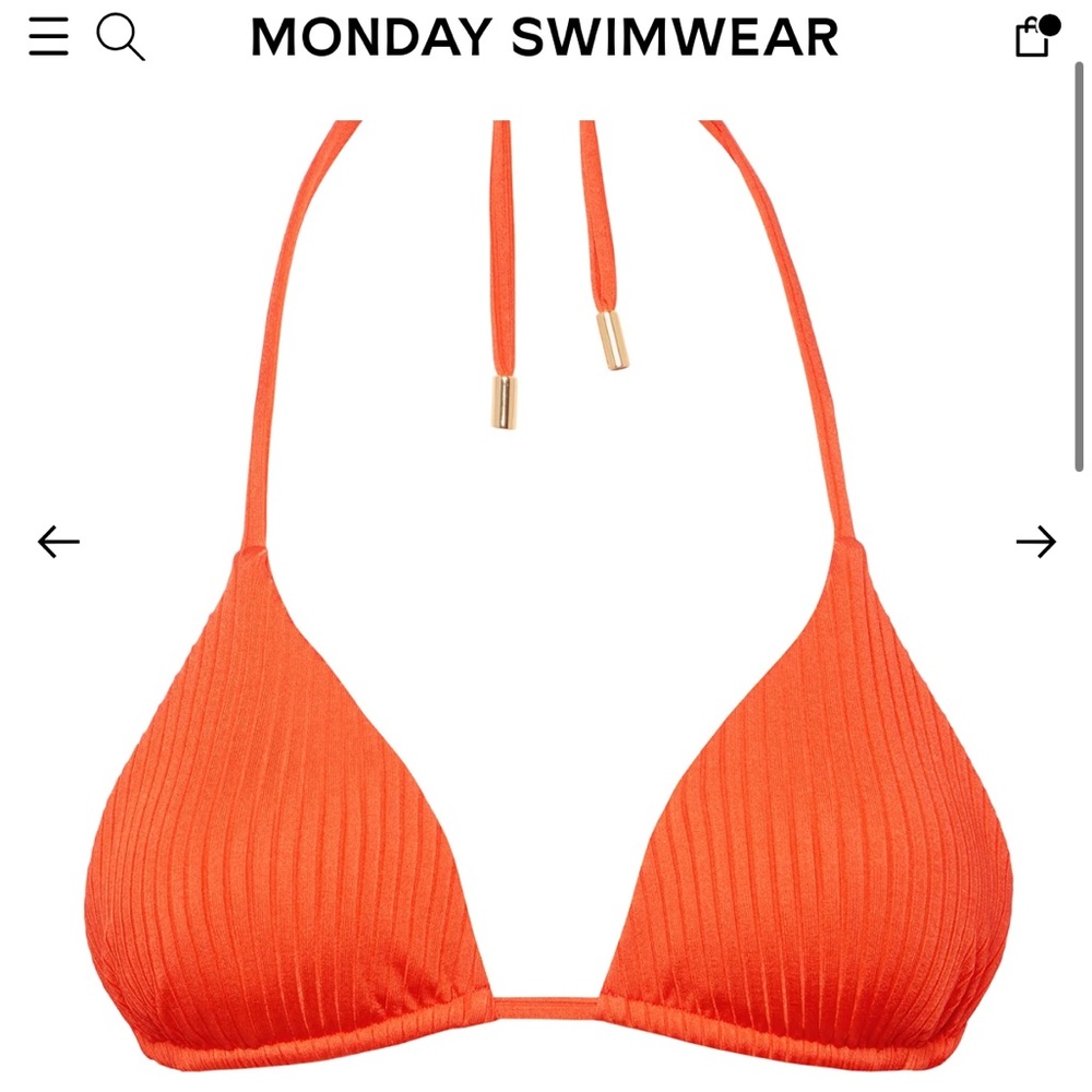 Monday Swimwear - Palma Ribbed Bikini Top Orange